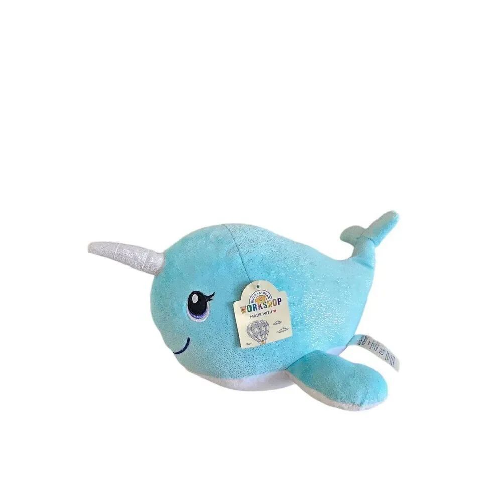 Build a bear blue sparkle Narwhal plush